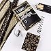 RUSPEPA Wrapping Paper Roll - Black and Gold Foil Pattern for Wedding,Birthdays, Valentines, Christmas - 5 Rolls - 30 inches X 10 feet Per Roll