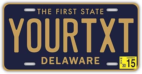 Amazon フラット オリジナルカスタムナンバープレート アメリカ 大 Us車用 デラウェア 置物 オブジェ オンライン通販