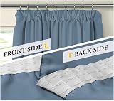 BellaHills Blackout Curtains 2 Panels 46x54 Stone Blue Pencil Pleated view 2