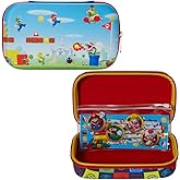 Super Mario Pencil Case Set for Kids with Gel Pens &amp; Stickers, Zipper Case | Super Mario School Supplies, Molded Zip Pencil Case, 5 Gel Pens, Sticker Sheet for Kids, School &amp; Gifts, Luigi, Peach, Toad
