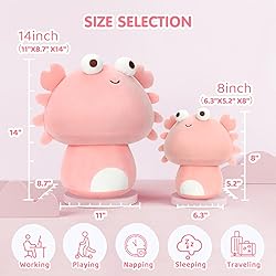 Mewaii 8 Inch Mushroom Plush, Cute Crab Plush