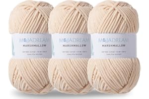 MOJADREAM 3PCS 3.5oz Chenille Yarn for Blankets Amigurumi: Soft Velvet Baby Yarn Blanket Knitting and Crocheting Bulky 5# Yarn 3 Skeins of 100g (Sand)