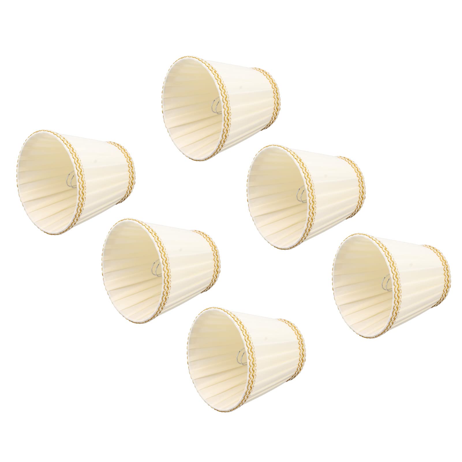 6Pcs Candle Lamp Shades Clip On Drum Lampshade for Chandelier Candle Bulbs - Set of 6 - Chandelier Lampshade Accessories