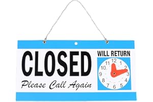 SHENIAFC Plastic Time Indicator Highly Visible Out to Lunch Signs for Office Door Will Return Sign Be Back Sign with Clock Design Perfect for Business Use and Directing Customers with Clear Readability (Blue2)