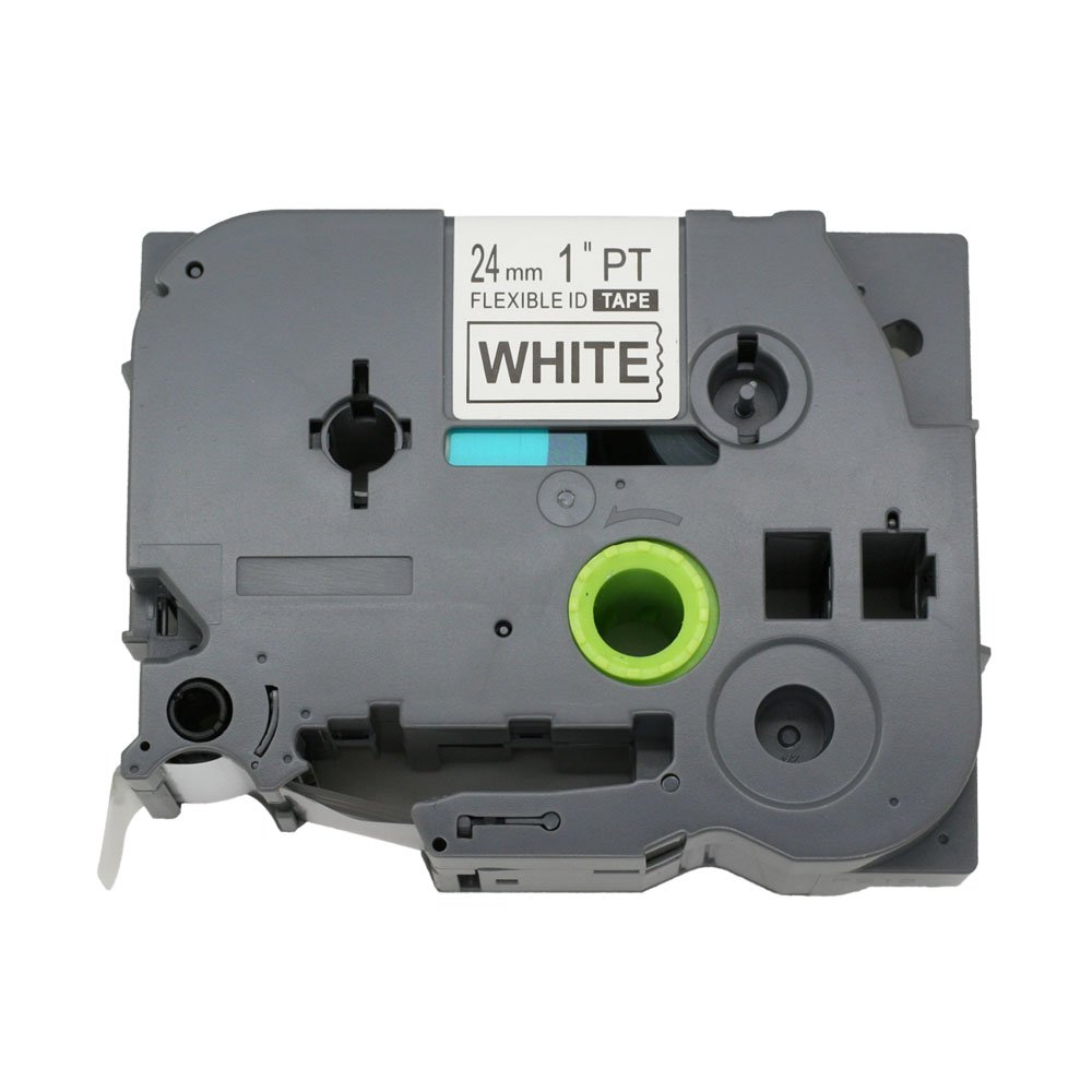 Fassport 1 Pack Black on White Flexible Label Tape Compatible for Brother P-Touch TZ FX251 TZe FX251 24mm 1"
