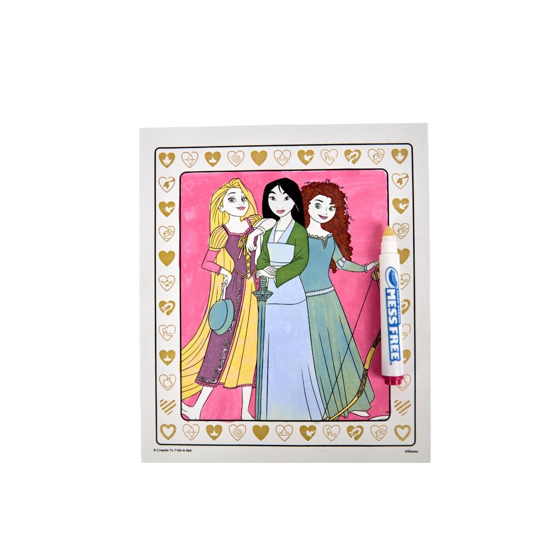 Crayola Color Wonder Disney Princess Glitter Coloring Pages & Mess Free Markers, Coloring Set, Gift for Toddlers 3 & Up