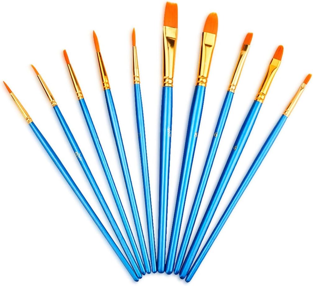 Wenosda Artist Paint Brush Set Nylon Art Drawing Supplies for Acrylics/Oil Painting Supplies (Sky Blue)