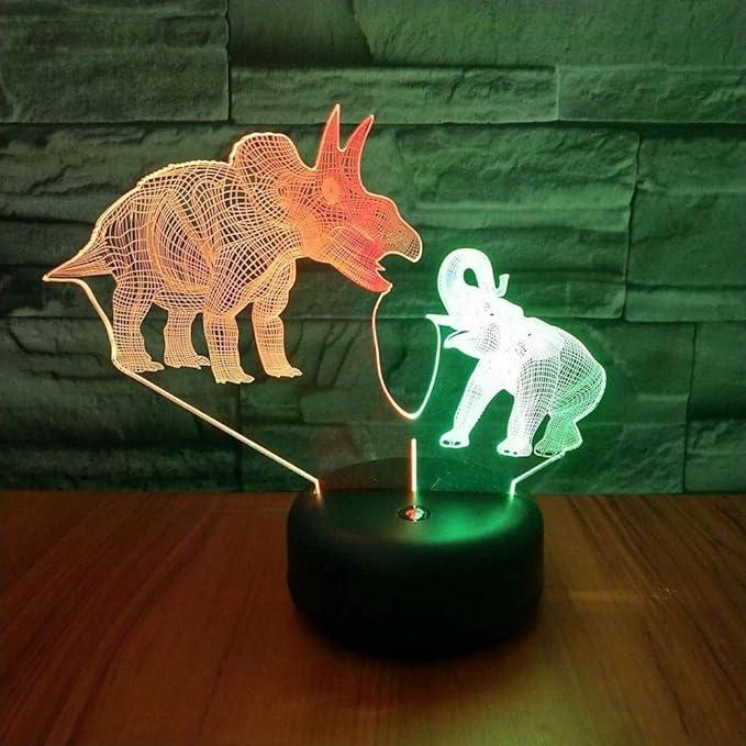 giyiohok Luz de noche LED para niños, dragón elefante animal, lámpara