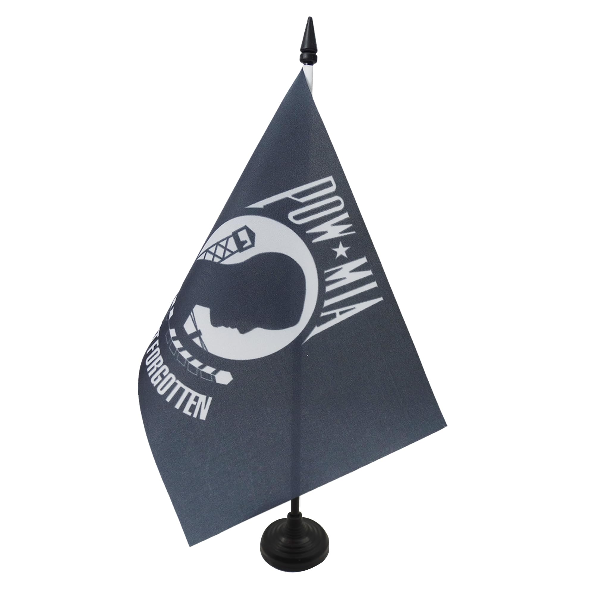 AZ FLAG USA Pow Mia Remember Table Flag 5'' x 8'' - American Office Decoration 100% Polyester 21 x 14 cm - Mini Desk Flag with Pole and Black Plastic Base