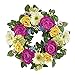 Yellow And Purple Rose Floral Wreath, Multi