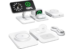 3 in 1 Magnetic Wireless Charger for Apple Multiple Devices, Foldable Fast Charging Station - Magsafe Charger Stand, Travel C