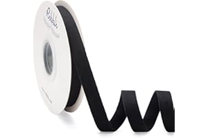 Ribbli Black Velvet Ribbon Double Faced 1/2 Inch 10-Yard Spool Black Ribbon Use for Christmas Tree Ornaments Gift Wrapping Wreath Decoration Wedding Boutonnieres