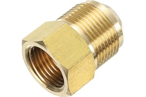 YELARXI Brass Flare Tube Fitting Coupling Gas Adapter, 3/4" Male Flare x 5/8 Inch Female SAE Thread Pipe Connector Fit for air Conditioning HVAC Automotive Grills (Gold)