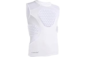 Cabasse Youth Padded Protective Shirt, Chest Rib Protector Heart Guard Sternum Shirt for Football Paintball Baseball