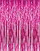 Adorox Metallic Silver Gold Rainbow Photo Backdrop Foil Fringe Curtains Party Wedding Event Decoration (Metallic Pink)
