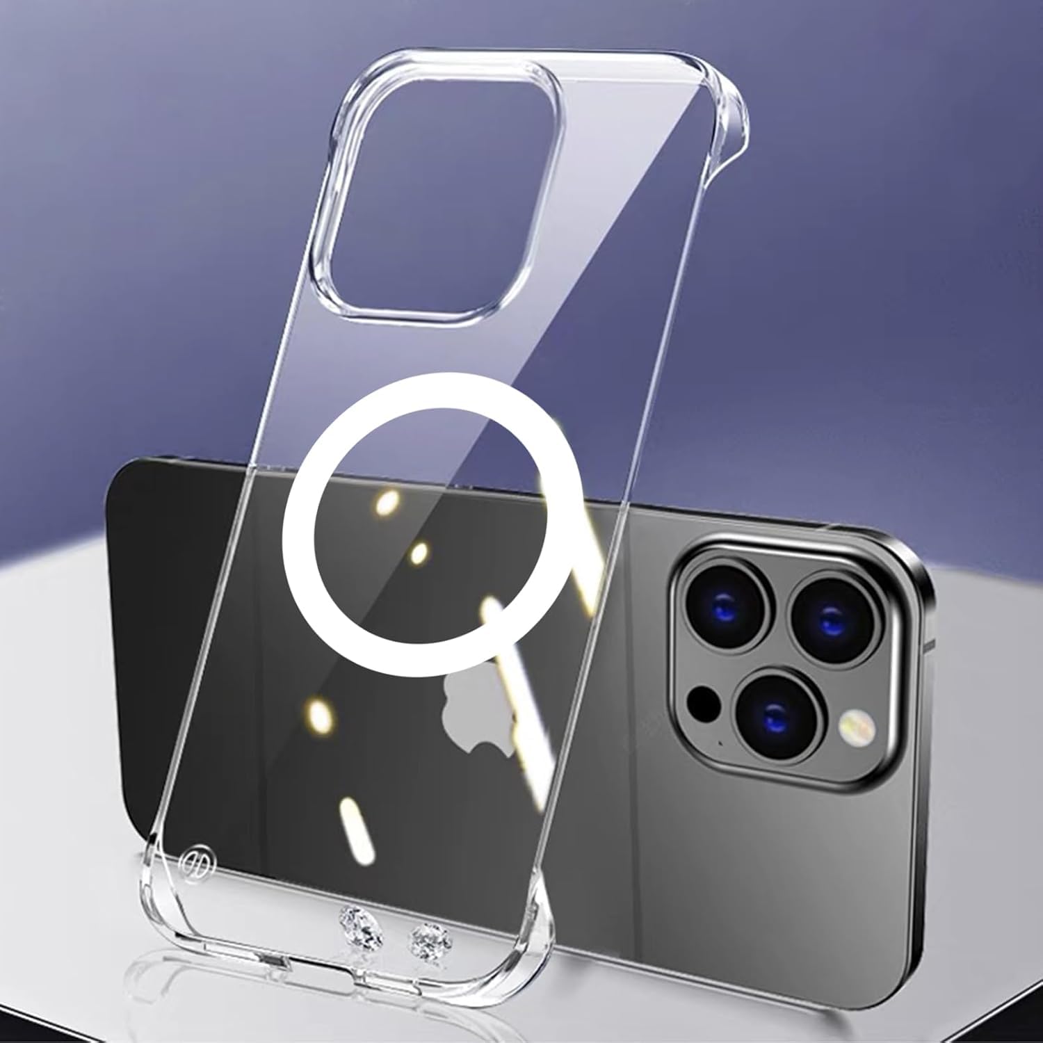 FAOMSEBS for iPhone 16 Pro Case MagSafe (Bare Metal Feel) [Camera Hollow] [Strong Magnetic] Borderless Slim Case for iPhone 16 Pro Phone Case, 16 Pro MagSafe Case Magnetic Cover 6.3'', Crystal Clear