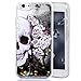iPhone 6 Plus Case,Crazy Panda 3D Creative Design Flowing Liquid Floating Luxury Bling Glitter Sparkle Case New Cool Paint Black Quicksand Case For iPhone 6 Plus/6S Plus - Skull Rose