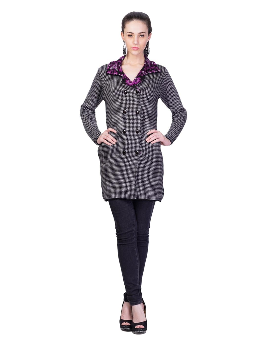 montrex gray designer long coat for women