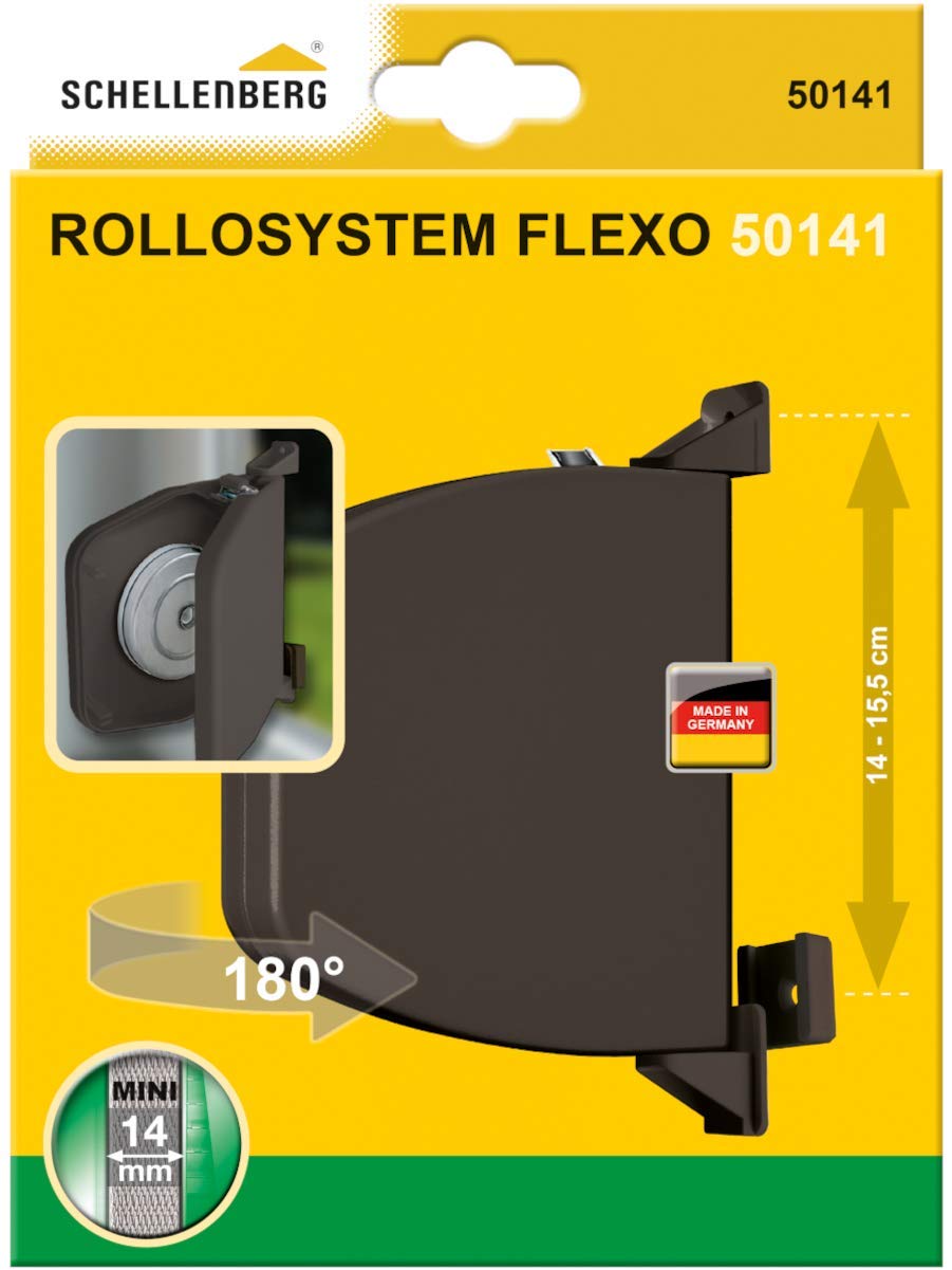 Schellenberg 50141 Brown Flexo Mini Folding Shutter Roller Blinds 14cm to 15.5cm Hole Spacing 180 Degree Swivel, Spaziatura dei fori 14-15,5 cm