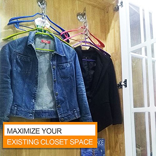 Gimify Adjustable Closet & Laundry Valet Wall Mount Hanger Holder Closet Organizer 6 Hole 2 Pack