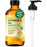 Yoken Vitamin E Oil for Skin, Face, Body, Hair, Pure Vit e oil Glass Bottle | Pure &amp; Natural Aceite de Vitamina e para la cara Cold-Pressed D-Alpha Tocopherol Deep Moisture Non-Greasy
