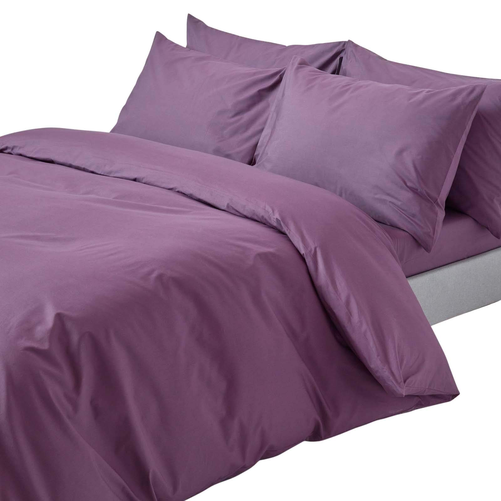 HOMESCAPES Grape Purple Pure Egyptian Cotton Duvet Cover Set Super King 200 TC 400 Thread Count Equivalent 2 Pillowcases Included Quilt Cover Bedding Set