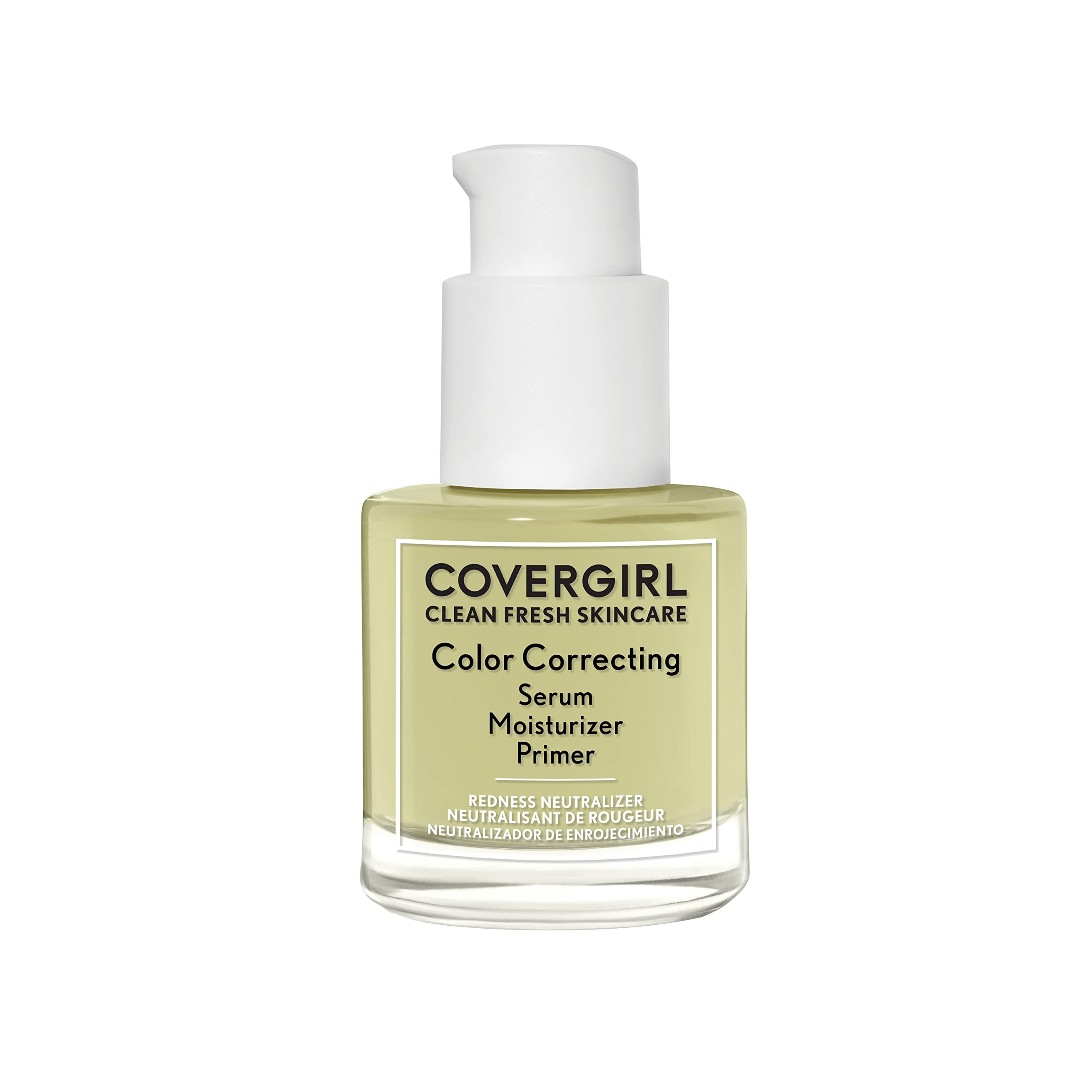COVERGIRL Clean Fresh Skincare Color Correcting Serum Moisturizer Primer, Redness Neutralizer, For Fair Skin Tones