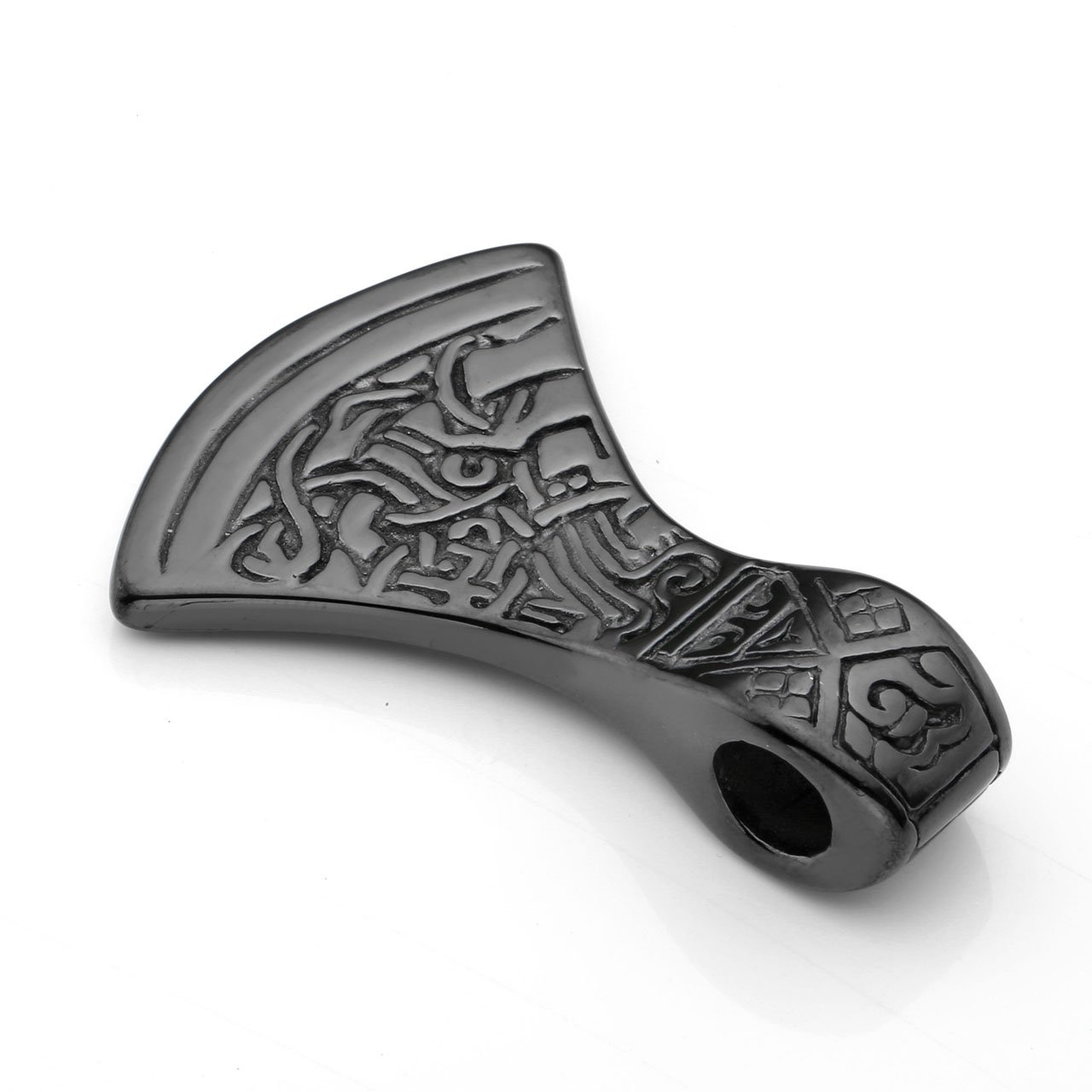 Zysta Men\'s Viking Celtic Knot Axe Head Pendant Gothic Stainless Steel Thor\'s Hammer Mjolnir Necklace,24 Inches Chain