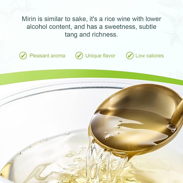 SOEOS MIRIN JAPANESE COOKING WINE, 16.9 FL OZ (PACK OF 2), AUTHENTIC NATURAL SUGAR SWEET RICE COOKING WINE FOR COOKING, CONDIMENTS, SEASONING HOMEMADE SAUCES, JAPANESE SEASONING