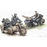 Master Box German Motorcycle Troops ON The Move B&amp;M&amp;W R75 1/35 3548F