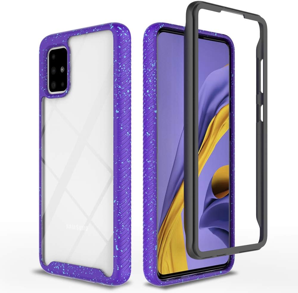 Lxlfcase for Samsung Galaxy A51 Case Protection Shock Absorption Technology Cover Anti-Scratch Rugged Cases Designed for Galaxy A51 (Purple+Clear)