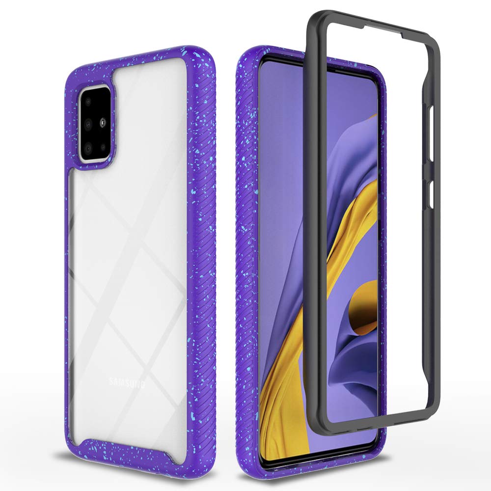 Lxlfcase for Samsung Galaxy A51 Case Protection Shock Absorption Technology Cover Anti-Scratch Rugged Cases Designed for Galaxy A51 (Purple+Clear)