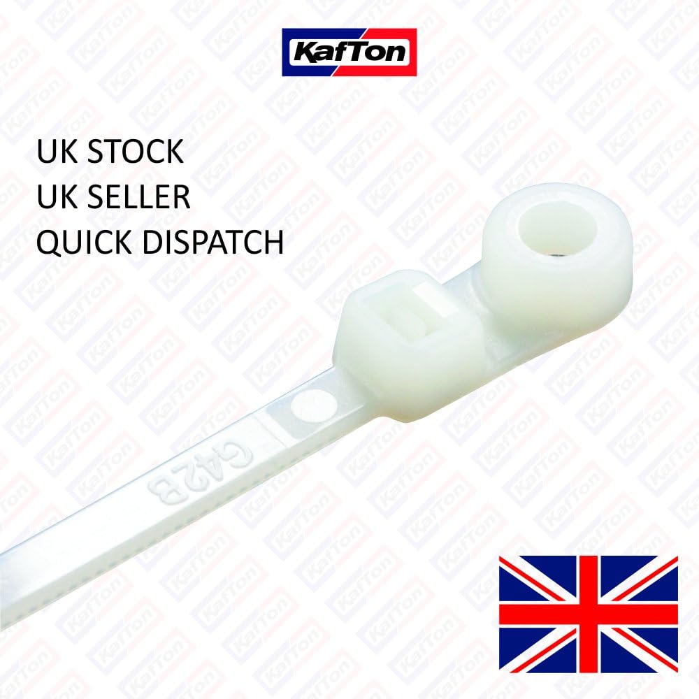 Kafton Screw Mounted Cable Ties 3.6mm x 150mm Natural (Pack Of 100)