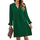 JOCAFIYE Womens Dresses Summer Casual Dress Long Sleeve V Neck Dress Shift Dress for Women 2025
