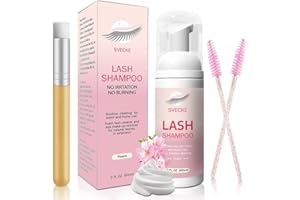 SVECKE Lash Shampoo Kit Eyelash Extension Cleanser, Eyelash Shampoo for Lash Extensions, Lash Cleaner Eyelid Foam Cleaning Ki