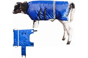 DOCKMOOR Calf Blanket Jackets Saver Goat Coat Winter Waterproof Livestock Calves Clothes for Keep Cow Warming (Blue)