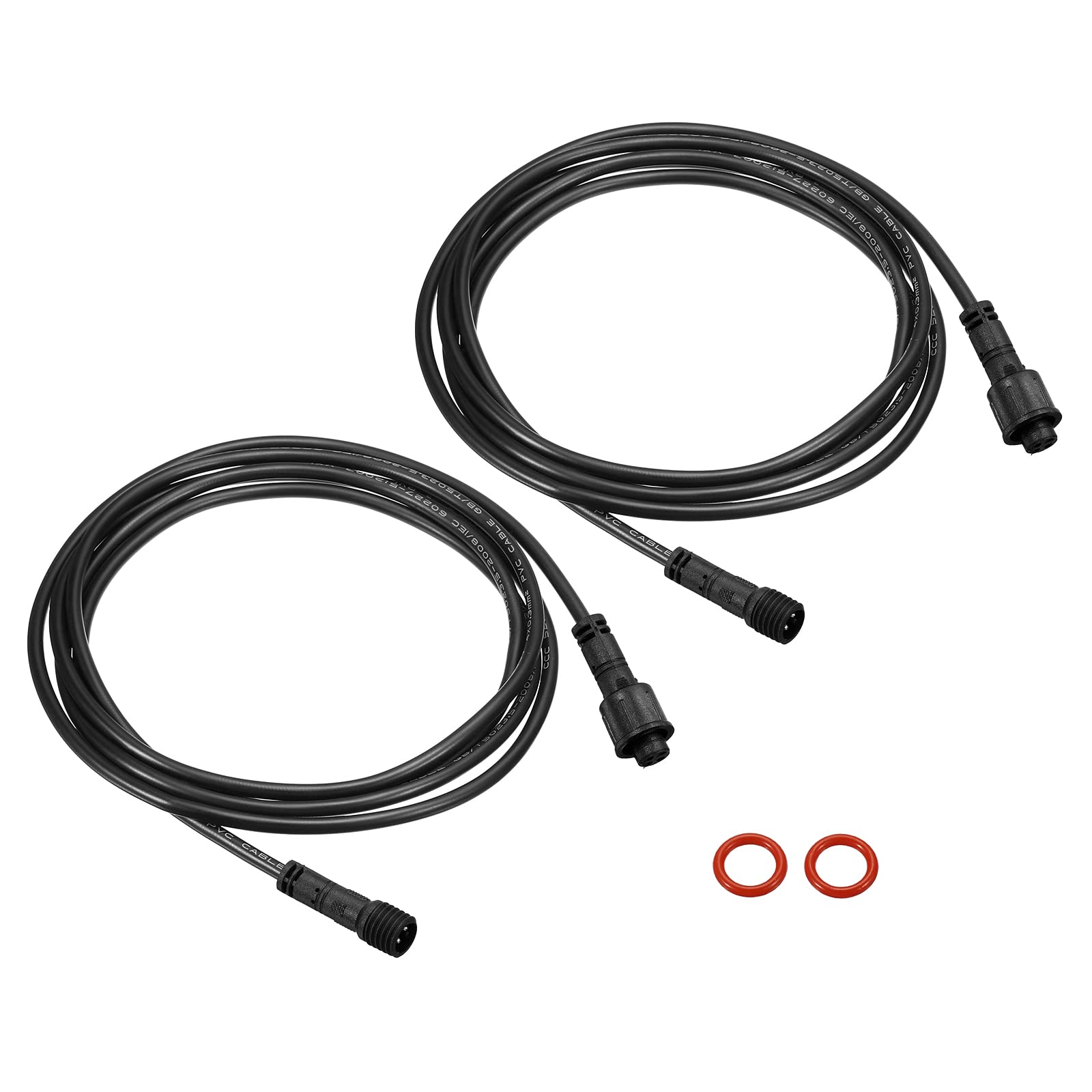 PATIKIL 9.84Ft 4 Pin Extension Cable Wire, 2Pcs 22 AWG Waterproof IP67 Connector with Male and Female at Both Ends for LED Strips, Black