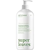 ATTITUDE Nourishing Hair Conditioner, For Dry and Damaged Hair, Naturally Derived Ingredients, Vegan Detangler, Dermatologically Tested, Grapeseed Oil and Olive Leaves, 32 Fl Oz