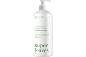 ATTITUDE Nourishing Hair Conditioner, For Dry and Damaged Hair, Naturally Derived Ingredients, Vegan Detangler, Dermatologically Tested, Grapeseed Oil and Olive Leaves, 32 Fl Oz
