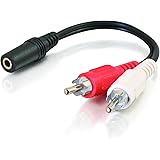 C2G/Cables to Go 40424 Value Series One 3.5mm Stereo Female to Two RCA Stereo Male Y-Cable (6 Inch, Black)