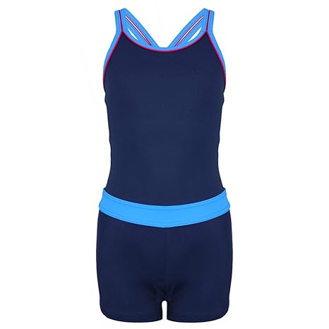 Aquarti Mädchen Badeanzug mit Bein Racerback