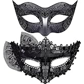 SIQUK Couple Masquerade Masks Set Venetian Party Mask Costume Mask