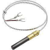 Ganivsor 24" Thermopile Generators 750 Millivolt Thermopile Q313A for Gas Water Heater/Fireplace/Gas Fryer/Oven, 750 Temperature Resistance Cluster Thermocouple for Fireplace (24" Aluminum)