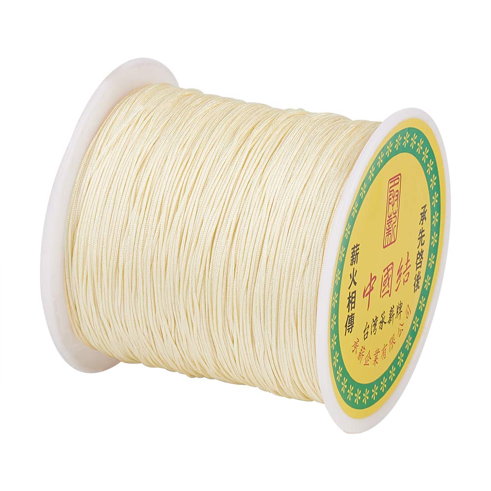 Cheriswelry 150 Yards 0.5mm Nylon Beading String for Macrame Bracelet Jewelry Making, LemonChiffon