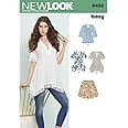 NEW LOOK Patterns Misses' Tops with Bodice and Hemline Variations A (8-10-12-14-16-18-20) 6452
