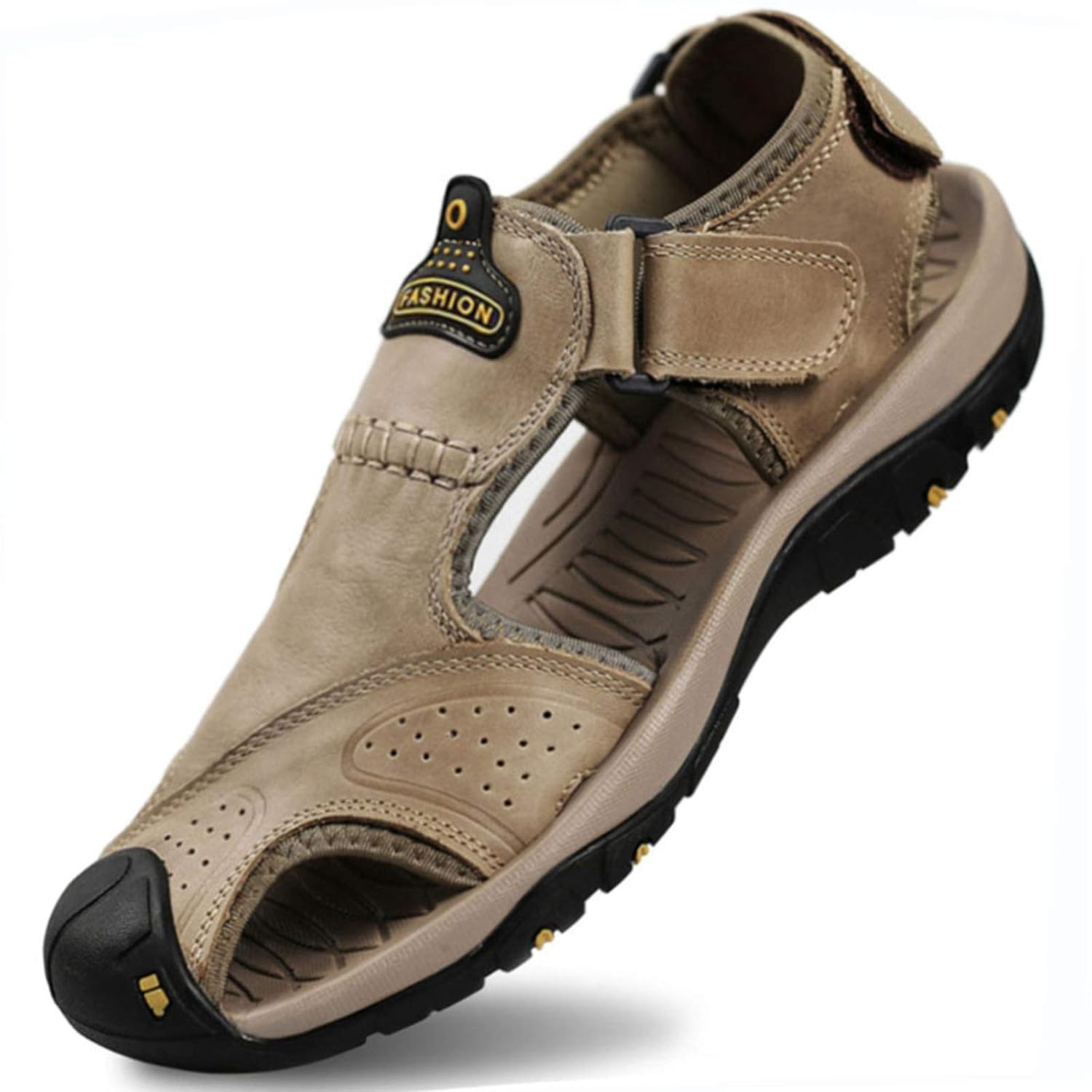 visionreast Mens Leather Sandals Outdoor Hiking Sandals Waterproof