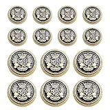 14 PCS Metal Blazer Button Set,15 mm and 23mm Gold