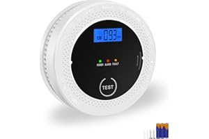 ELECOIN Smoke and Carbon Monoxide Detector Combination Alarms, Battery-Operated 2 in 1 Smoke and CO Alarm with Digital Display