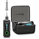 Umelody Wireless Guitar System with Charging Case, 2.4GHz Low Latency Digital Signal Transmitter Receiver Set for Electric Guitar &amp; Bass, Plug and Play, Up to 130ft Range, Rotatable Jack, WS-MINI2