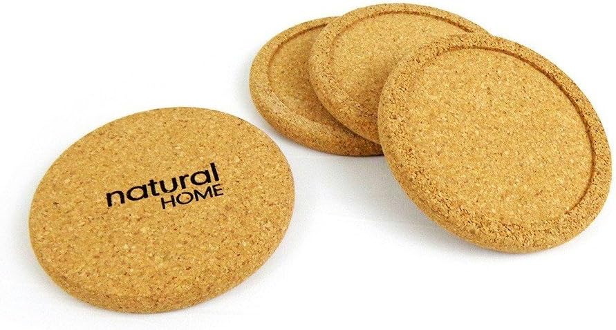 Natural Home Decor Cork Coaster, Set of 4